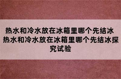 热水和冷水放在冰箱里哪个先结冰 热水和冷水放在冰箱里哪个先结冰探究试验